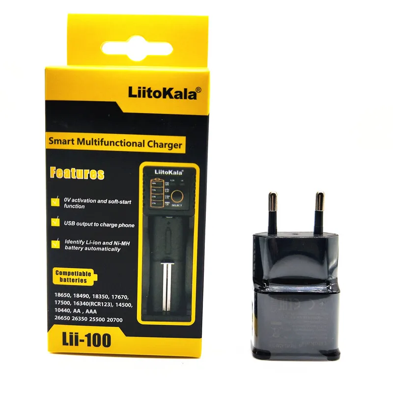 NEW LiitoKala Lii-100 lii-202 Lii-402 18650 Battery Charger For 26650 16340 RCR123 14500  LiFePO4 1.2V Ni-MH Ni-Cd 5V 2A USB