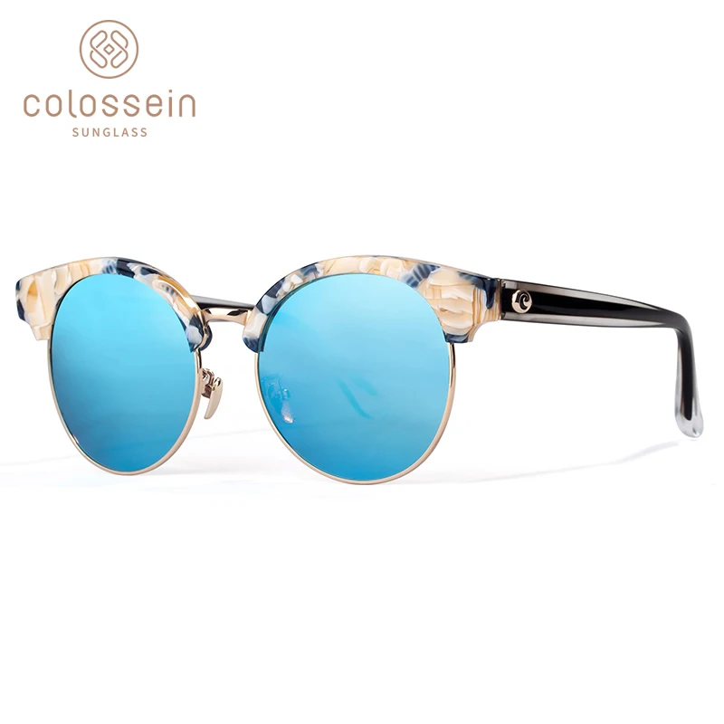 

COLOSSEIN Polarized Sunglasses Men Women Retro Mirror Round Sun Glasses Fashion Travelling Eyewear UV400 oculos de sol feminino