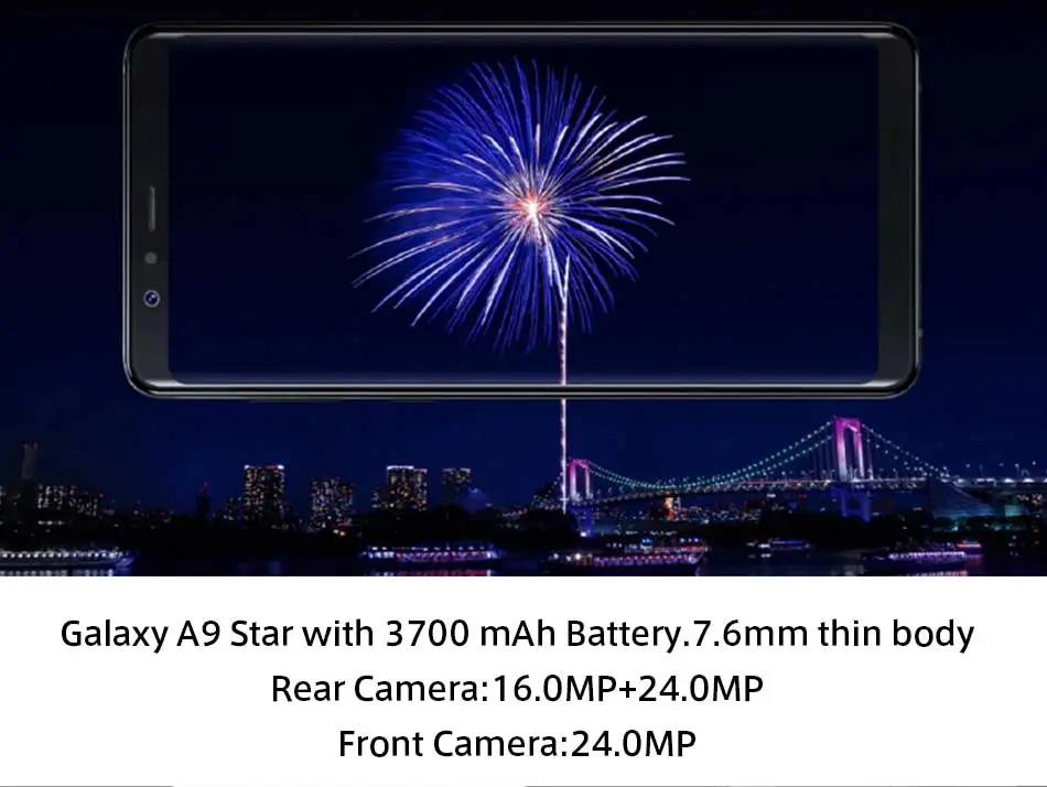 Мобильный телефон samsung Galaxy A9 Sta r G8850 4G LTE 6," 4 Гб ОЗУ 64 Гб ПЗУ Android 8,0 двойная тыловая камера 16 Мп+ 24 МП смартфон