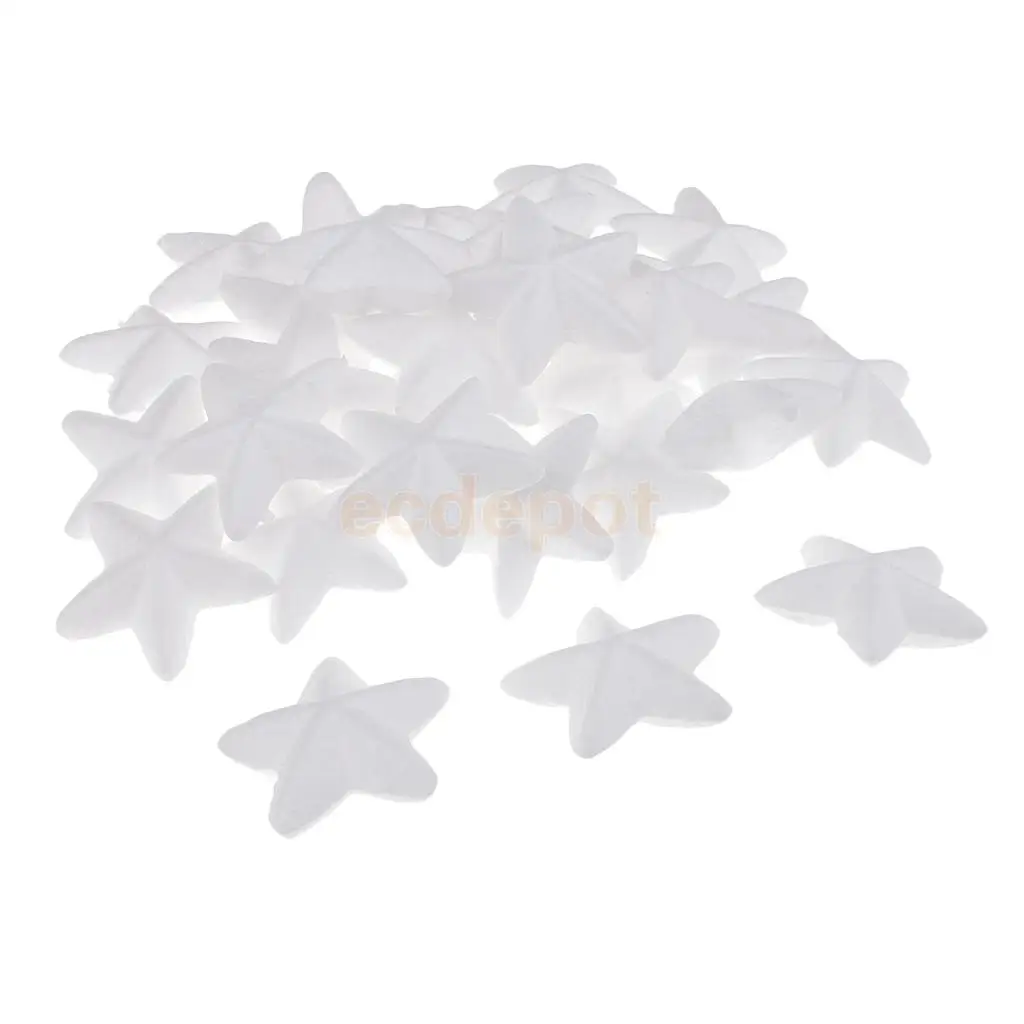30 Pieces Star Shape Polystyrene Styrofoam Foam for Model Making DIY Christmas Ornament Decorations Modeling Craft 5cm