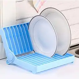 Кухонная пластиковая Сушилка сушилка для посуды сушилка лоток держатель для раковины корзина нож губка держатель вилок блюдо Складная стойка - Цвет: Синий