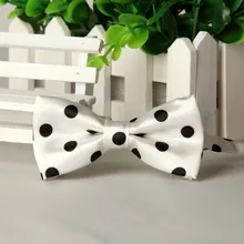 Белый галстук-бабочка для мальчиков в черный горошек, дешевые дизайнерские бантики, год