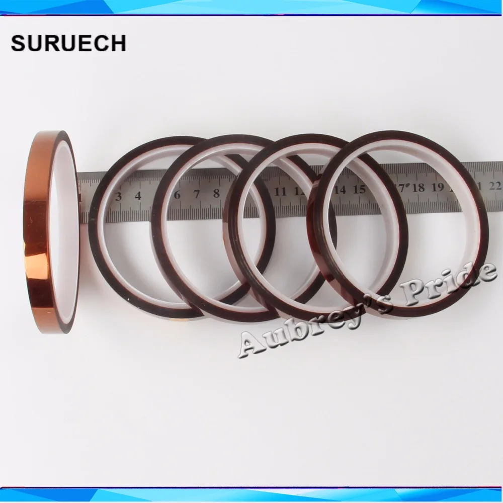 

Free Shipping 5Pcs 10mm x 30m Heat Resistant High Temperature Polyimide Adhesive Tape Tawny 3D Sublimation Printer Sublimation