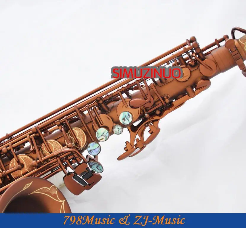 Профессиональный матовый кофе альт саксофон Sax High F # Abalone оболочка ключ с