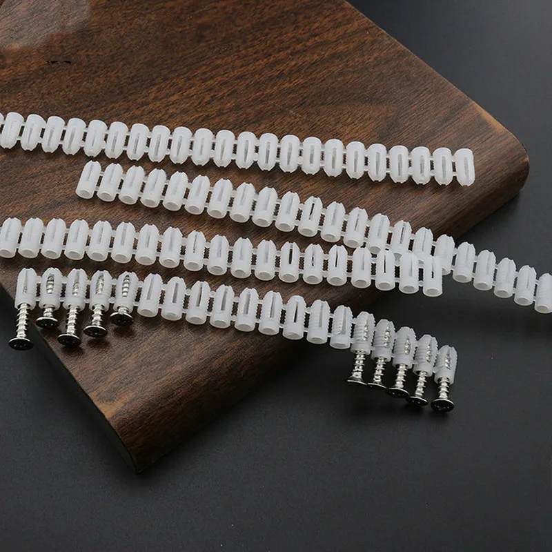 

250pc/lot M4 Self-tapping screws expansion bolt nylon plug column plastic screw anchor for Door hinge hole decoration Fasteners
