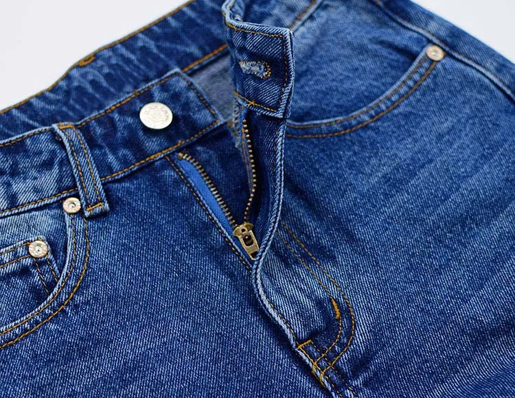 Для женщин Штаны с высокой посадкой Модные свободные прямые джинсовые брюки женские девять очков повседневные джинсы весенние и осенние штаны D121