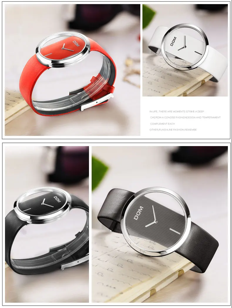 Feminino de Luxo Pulseira de Couro Esportivo e Casual para Senhoras e Mulheres Relógio de 30mm de Quartzo Relógio Moderno Impermeável Genuíno Elegantes Dom 21 Relógios femininos