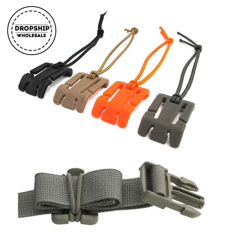 

7PCS Strong Elastic Rope Buckle for Molle Backpack Survival Fixed Clamp Camping EDC Carabiner Buckle Ribbon Bag Clip Rope Winder