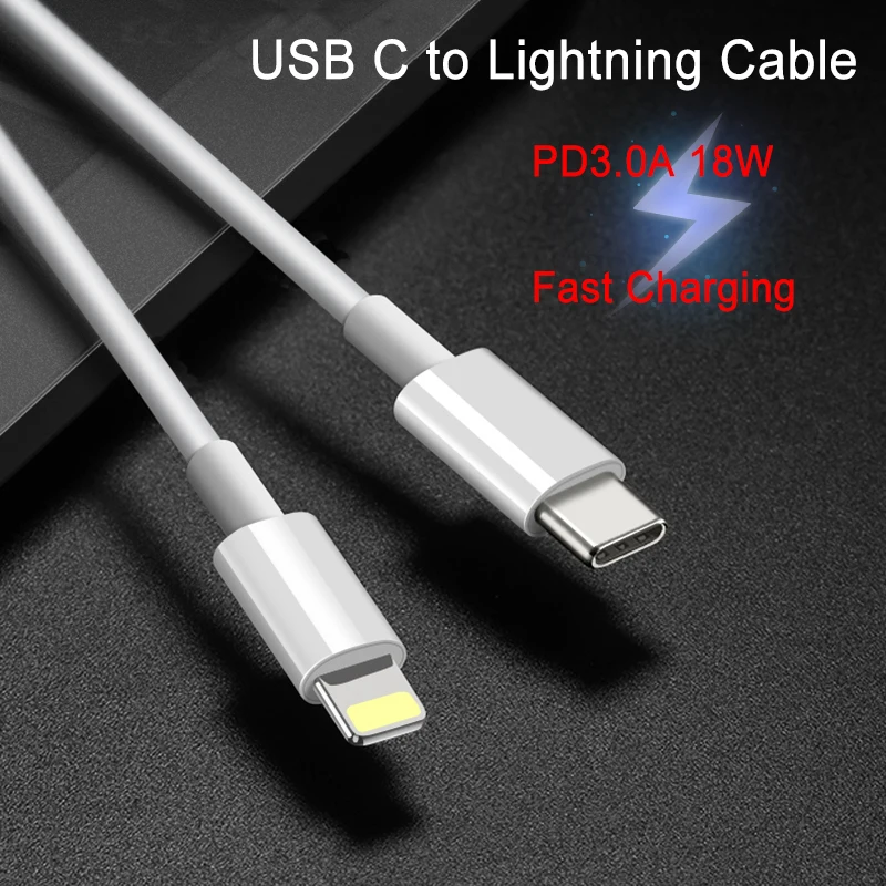 

1m Fast charging Cable for Lightning to USB Type C Cable Type-C USB-C PD Cables for Apple iPhone 6 6s 7 8 X Xr Xs Max Cord