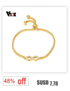 Vnox элегантный Браслеты для Для женщин украшений золото-цвет Femme ручной работы полированная