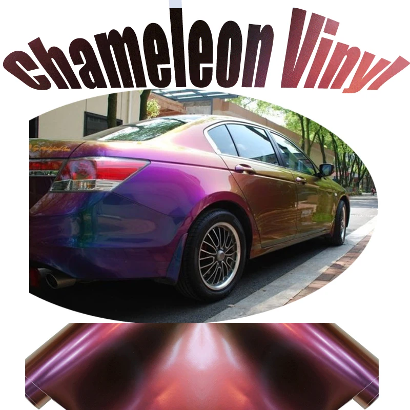 1.52x30m/roll Premium Glossy Chameleon Vinyl Wrap Film Purple-gold Gold ...