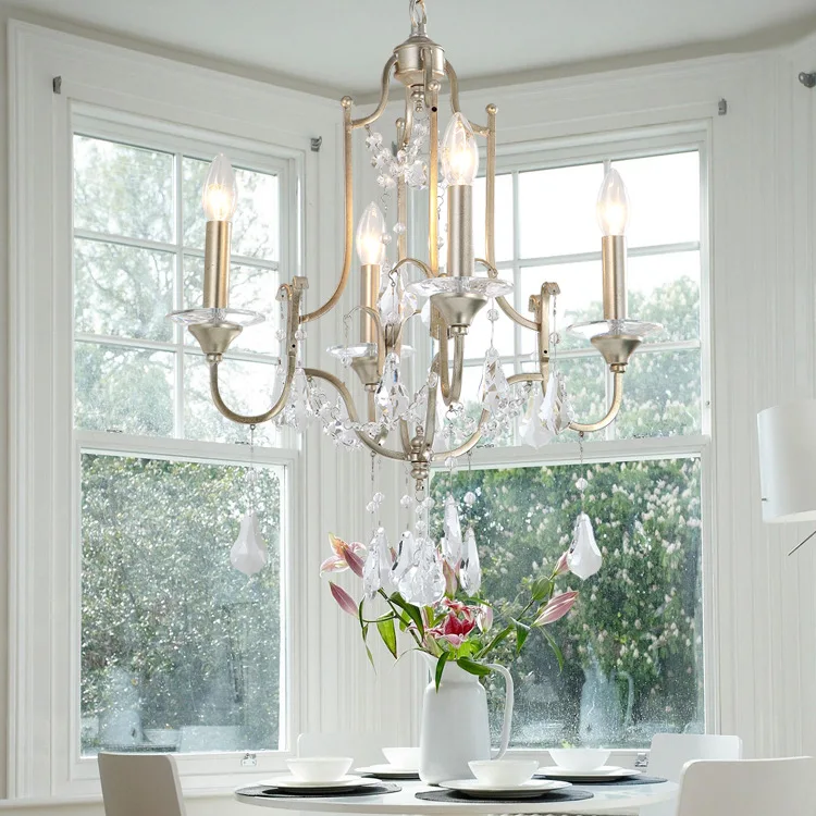Chandelier Nordic Crystal Dinning Room Chandeliers Pendants Pendant Balcony Country Lusters Entrance Hall Lighting Iron
