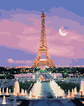 

Frameless diy paintings by numbers paint by number for home decor oil picture painting 5065cm effier tower