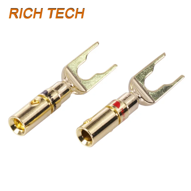 16 pcs Y/U Fork Brass Speaker banana Plug Connector Audio Spade