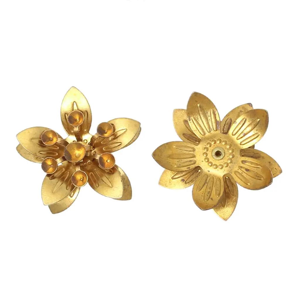 

DoreenBeads Brass Beads Caps Flower Brass Tone 24.0mm(1") x 23.0mm( 7/8"), 1 Piece 2016 new
