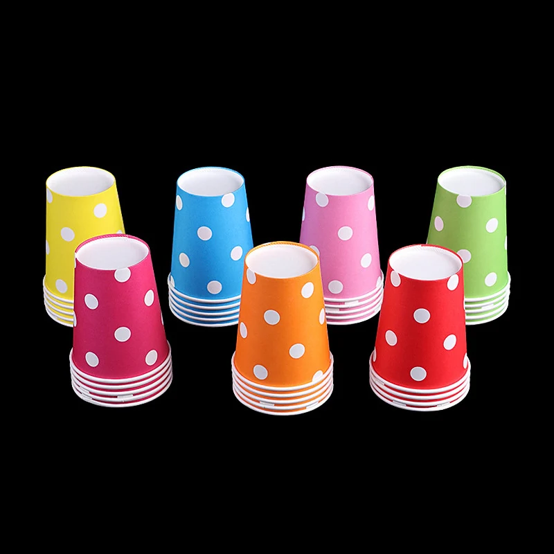 20 шт./лот одноразовые стаканчики в горошек с 250 мл из бумаги|cup with|polka dotcups disposable |