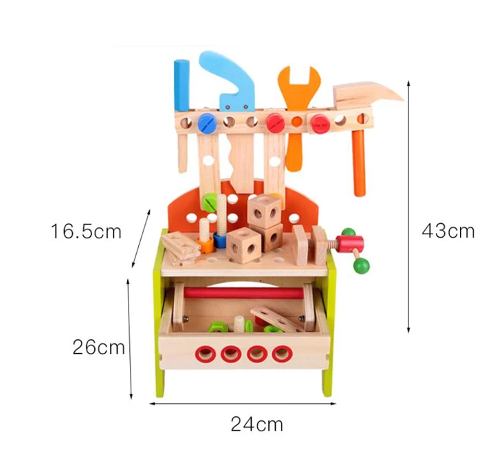 Multi Функция игрушечный набор инструментов ролевые игры Workbench инструменты Деревянный инструмент скамейка для детей мальчиков