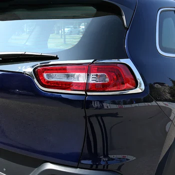 

4Pcs Glossy Chrome Rear Tail Light Covers For Jeep Cherokee 2014-2018 Taillight Lamp Combo Surround Overlay Molding Accessories