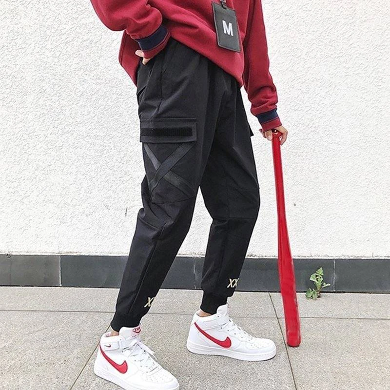 

Male Loose Harem Pants Jogger Trousers Sweatpants 2019 Fashion Hip Hop Streetwear Harem Joggers Pants Unisex With big pocket