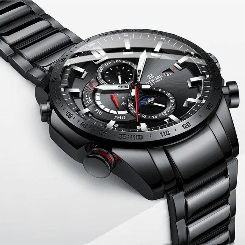 سويسرا الرجال الأزياء التلقائي الميكانيكية ووتش للماء 50 M مضيئة السيارات تاريخ أسبوع القمر المرحلة الساعات الرجال الرياضة ساعة سويسرا الرجال الأزياء التلقائي الميكانيكية ووتش للماء 50 M مضيئة السيارات تاريخ أسبوع القمر المرحلة الساعات الرجال الرياضة ساعة