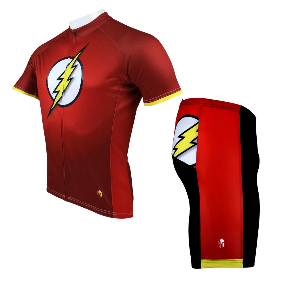 

The Flash Cycling Jerseys Spring and Summer Short Sleeved dirt bike shirts Superheroes Cycling clothing for men