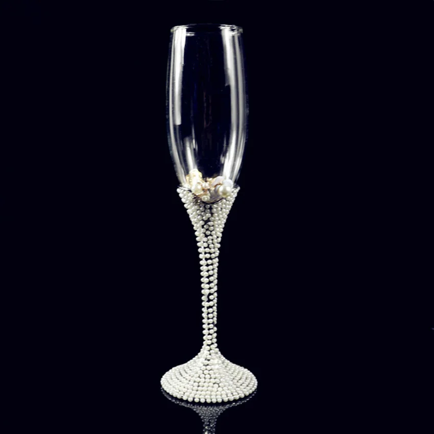 new crystalline champagne toasting flutes with crystal facet base&sparkle diamond stem crystal