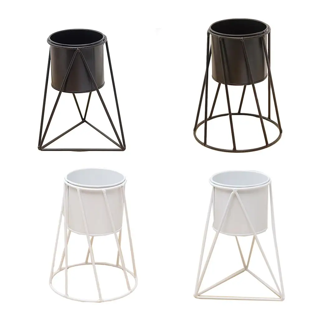 

Creative Office Home Decorations Zakka Wrought Iron Fleshy Flower Pots Desktop Potted Combination Metal Barrel Ornaments
