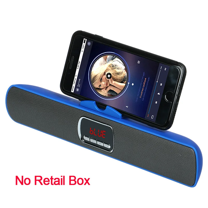 TOPROAD HIFI Bluetooth Динамик Беспроводной приемник стерео звуковая панель TF FM USB микрофонная стойка держатель супер бас двойной Динамик s для телефона ТВ ПК - Цвет: blue no box