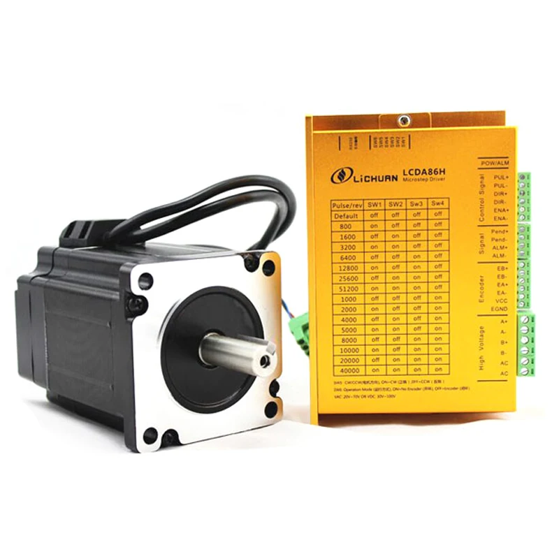

86 Hybrid closed loop stepper motor kit NEMA34 12N.m 2 phase Hybrid Closed loop servo stepper motor with LCDA86H Driver