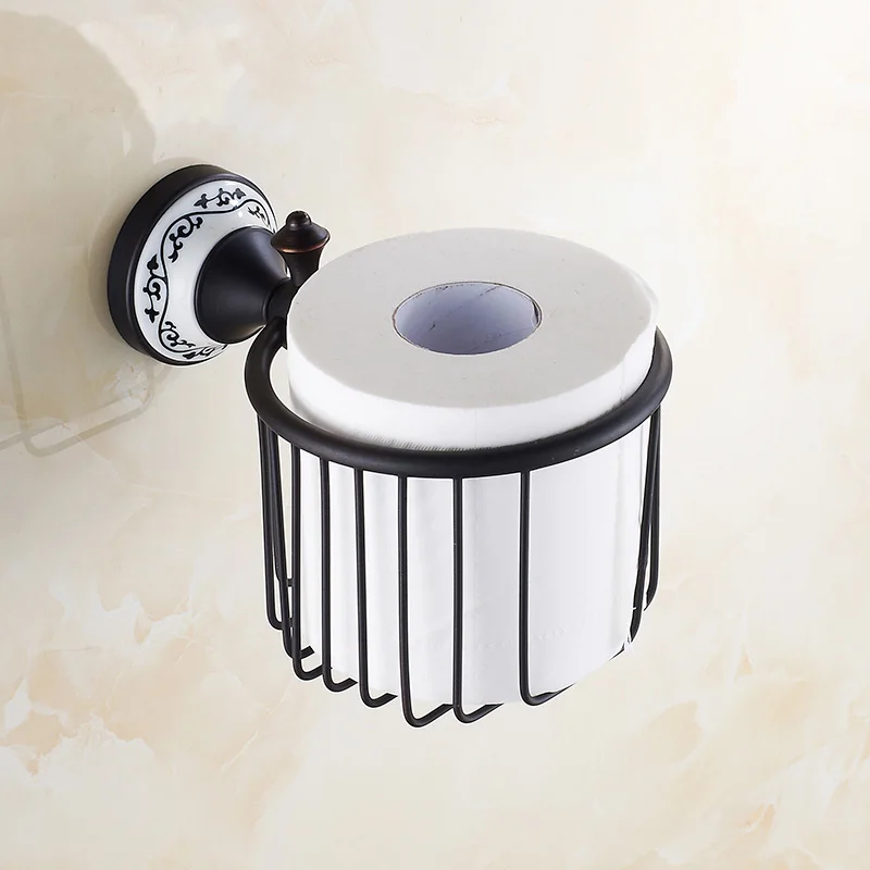 Black toilet tissue basket cosmetic storage box, Brass Retro paper
