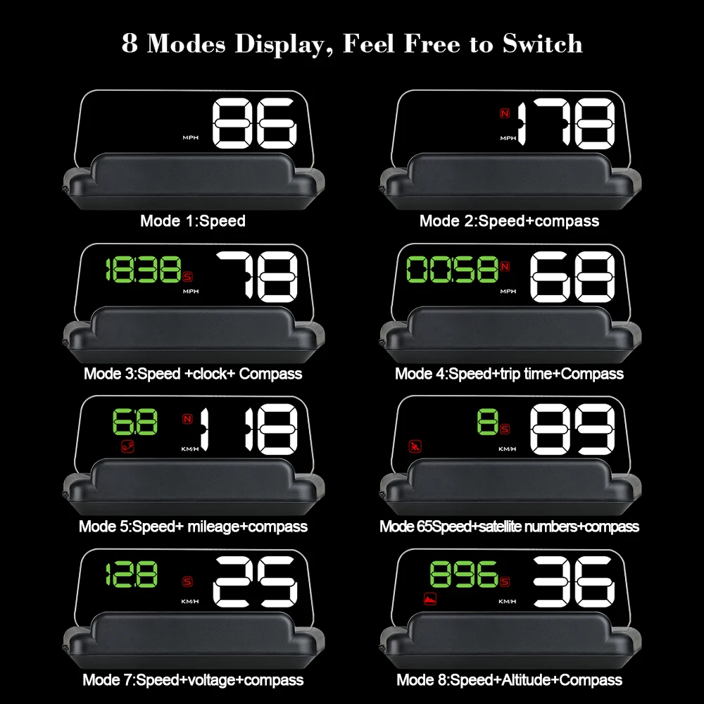 T900 HUD Дисплей автомобиля GPS Спидометр лобовое стекло проектор с отражением платы