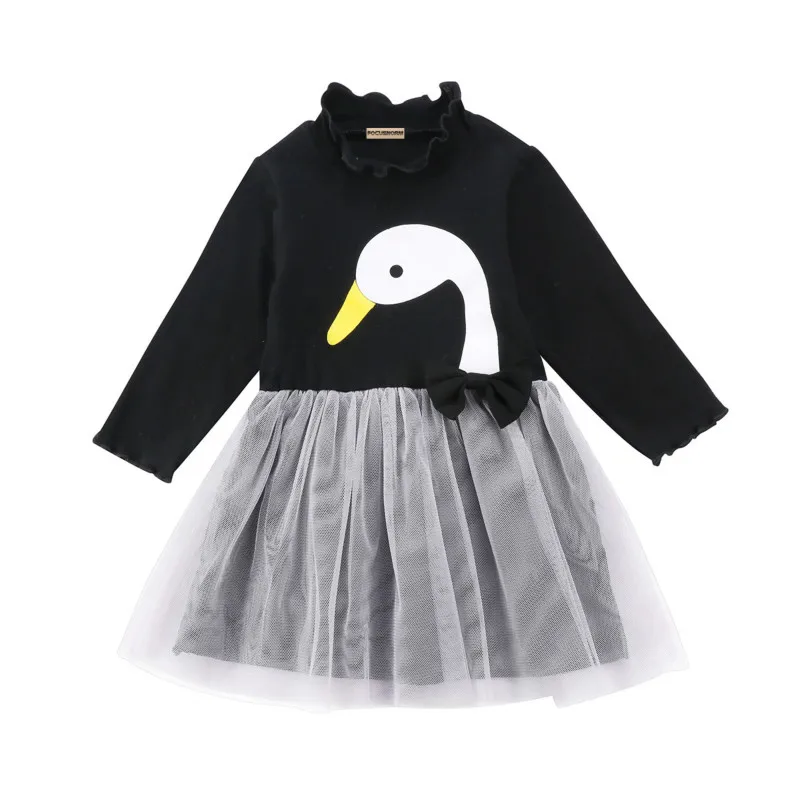 Lovely Kids Toddler Flower Knitted Crochet Bow Swan Lace Tutu Dress Baby Girl Pageant Party Wedding Bridesmaid Princess Dresses | Детская