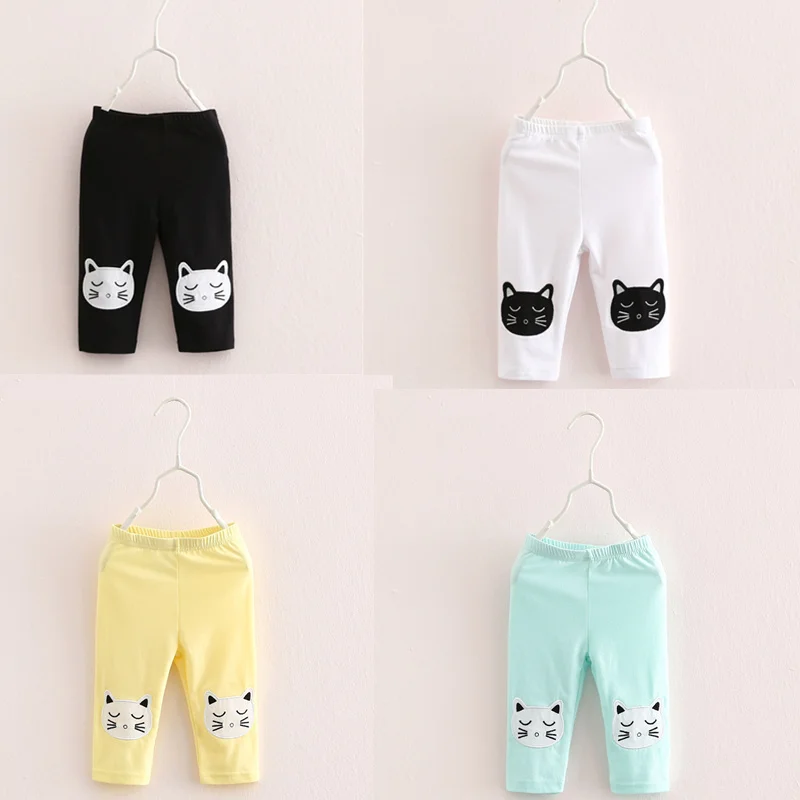 

3-10years Rabbit Footless Girls Knee Length Pants Kid Five Pants Trousers Cropped Children Modal Cotton Leggings Summer Bottoms