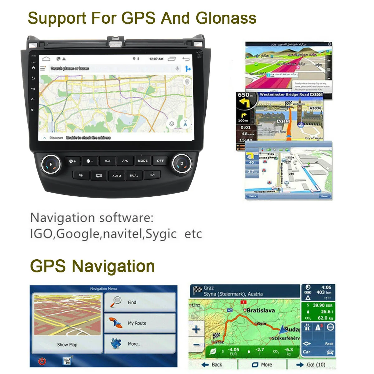 Sale Car Radio Multimedia 10.1" Android 8.0 car dvd audio stereo player Navigation for Honda Accords 7 2003-2007 wifi GPS RDS 3