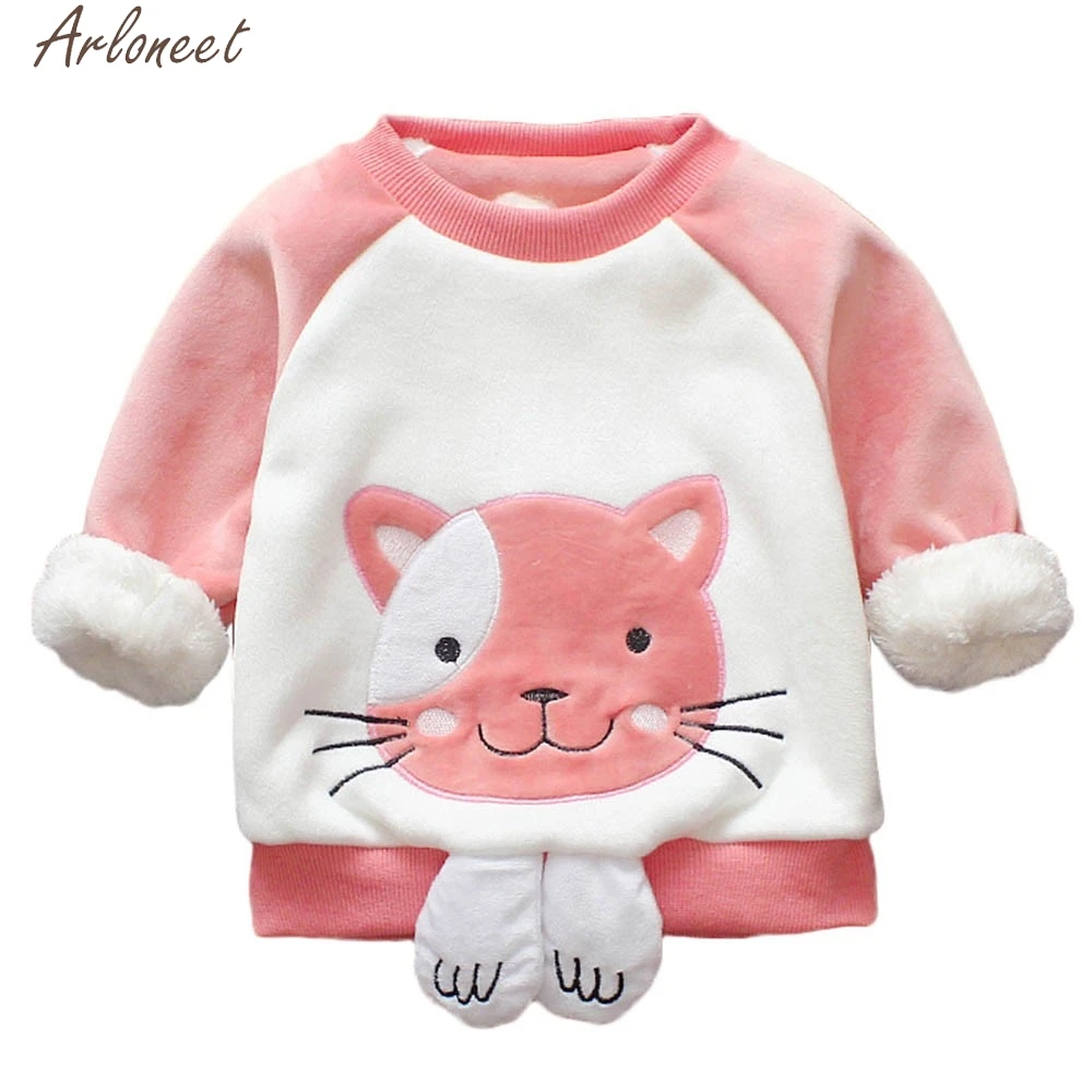 ARLONEET Toddler Baby Kids Girls Boys Hoody Cartoon Cat Print baby boy hoodies cute baby girl sweatshirts baby hoody