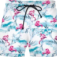 Быстросохнущие летние мужские s Siwmwear мужские s пляжные обшитые мужские шорты Фламинго шорты пляжная одежда Фламинго шорты