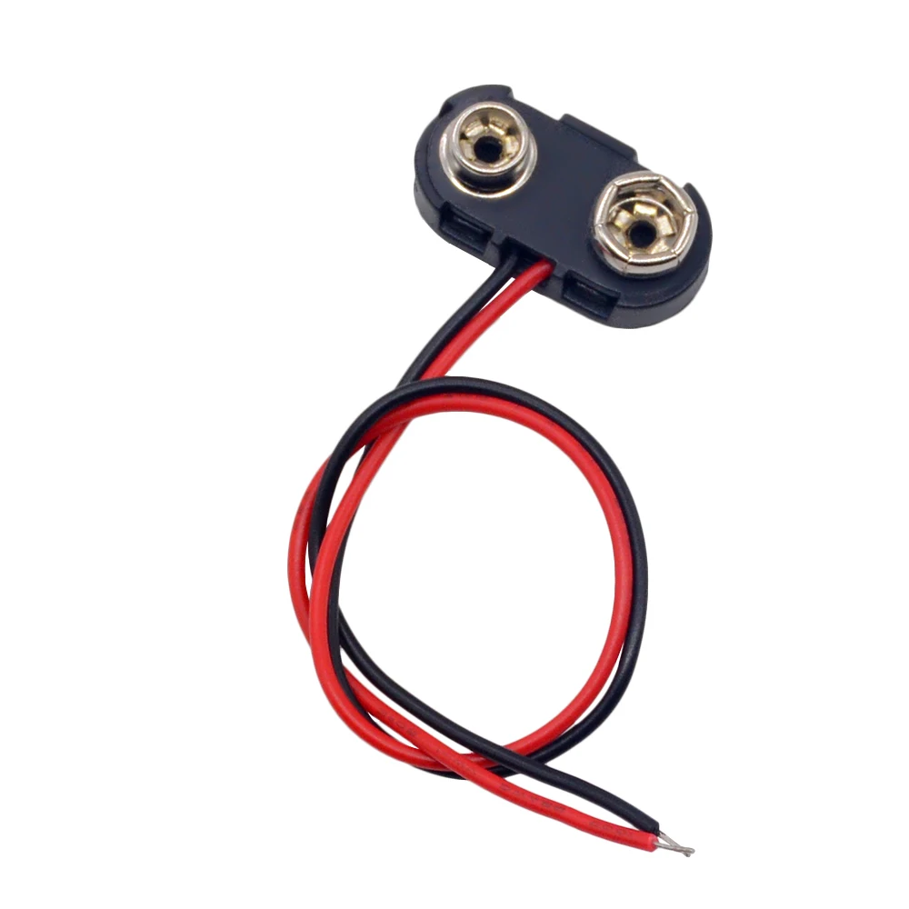 5pcs T Type 9v Battery Snap Connector Clip Lead Wires Holder Line Length  15cm - Connectors - AliExpress