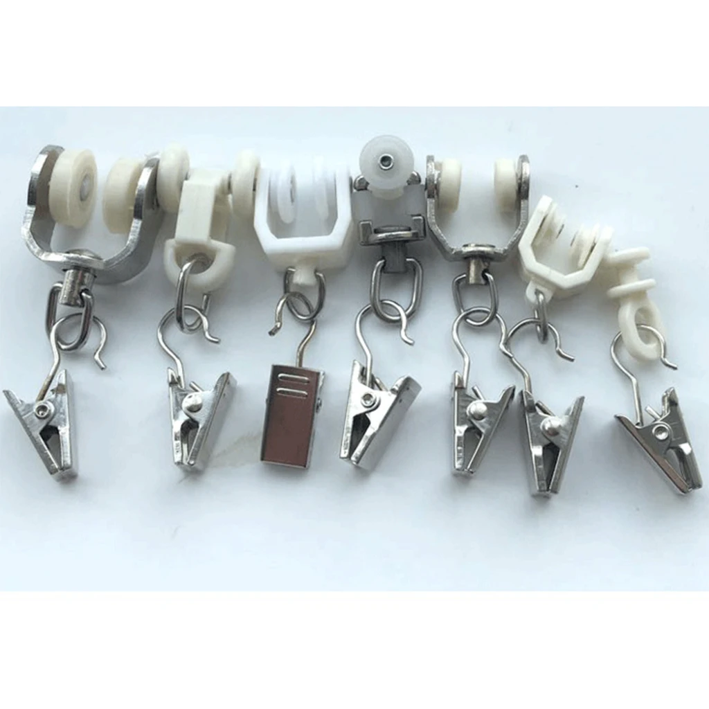 MagiDeal 30-Pack Window Curtain Clips with Hook/Drapery Clips Hanging Hook Hanger Silver 32mm