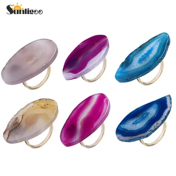 

Sunligoo Agate Napkin Rings for Home Kitchen Wedding Parties Picnics Buffet Table and More Choose Randomly