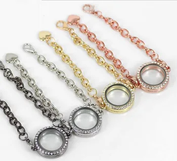 

10pieces 25mm Alloy With Rhinestones Round Memory Photo Magnet Glass Living Floating Locket Charm bracelet Bangles