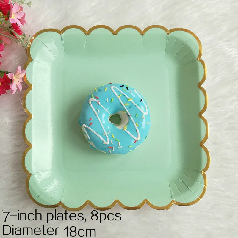 High-grade-Mint-Green-Disposable-Tableware-Sets-Pure-Color-Party-Cup-Plate-Straw-for-Wedding-Decor (3)