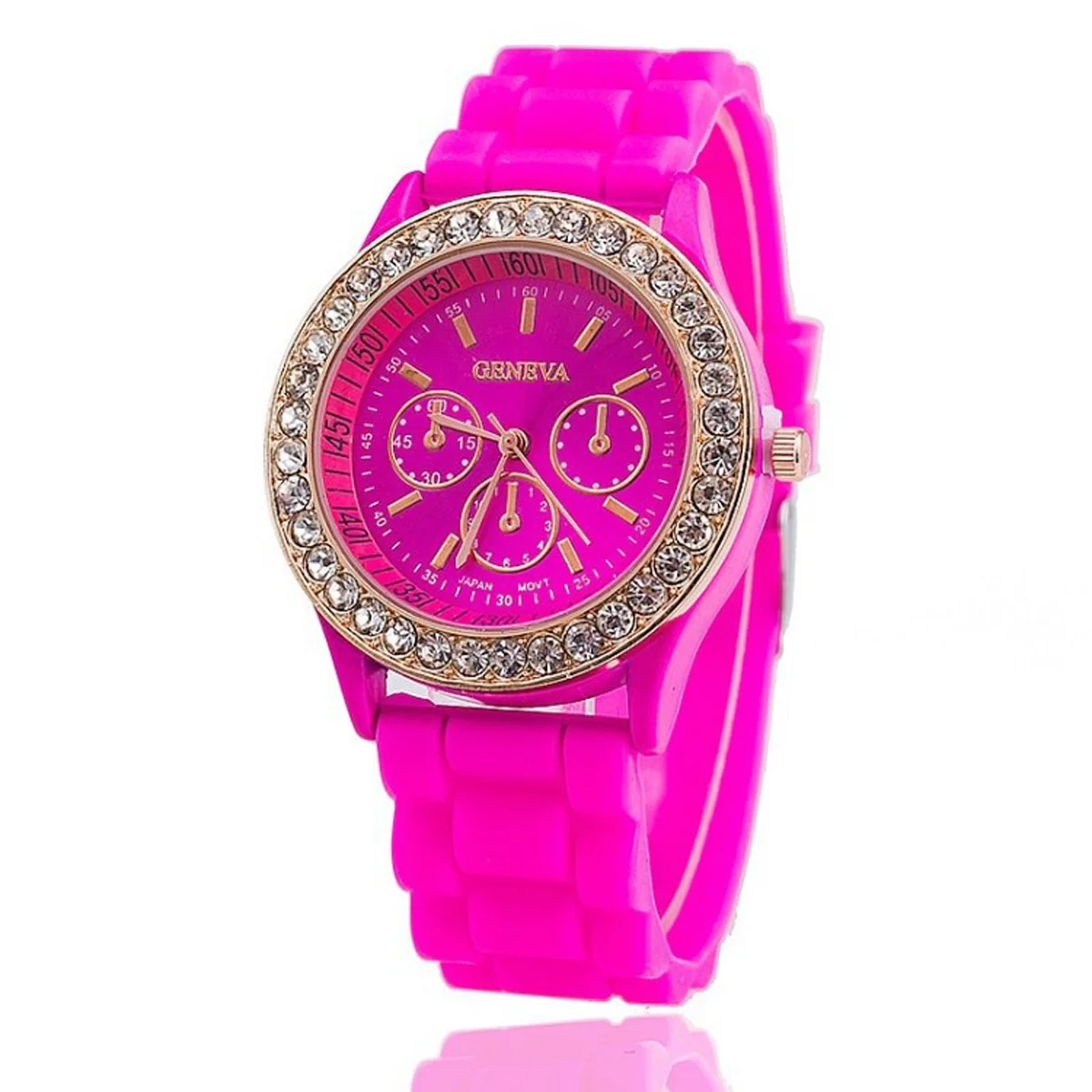 Geneva Casual Watch Women Crystal Dress Watch 2017 Quartz men Silicone watches Unisex Wristwatch Sports watch relogio feminino