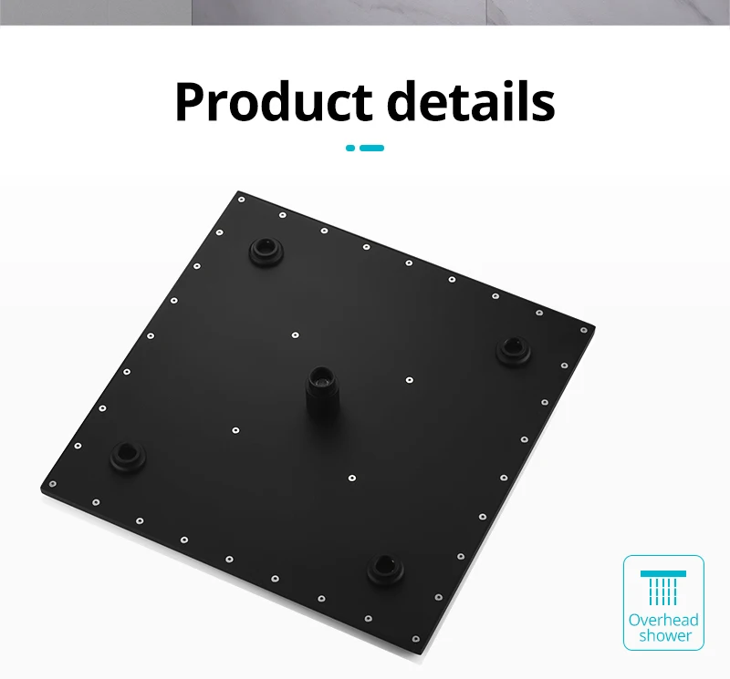 Luxury Thermostat 16 inch Shower System LCD Touch Screen Digital Display Black Large Shower Set 180 Degree Rotating Lower Faucet (20)