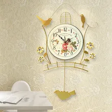 Светящиеся современные украшения настенные часы в европейском стиле модная гостиная спальня творческая личность птицы Часы