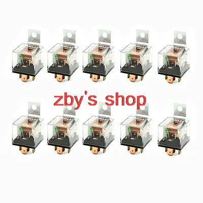 

10 Pcs Car Relay 12V 80 Amp 5P SPDT 1NO 1NC Green Pilot Lamp JD1914 Type
