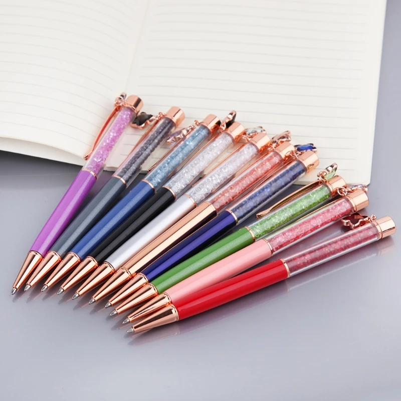 Beautiful Ballpoint Pen Fashion Crystal Pendant Writing Stationery