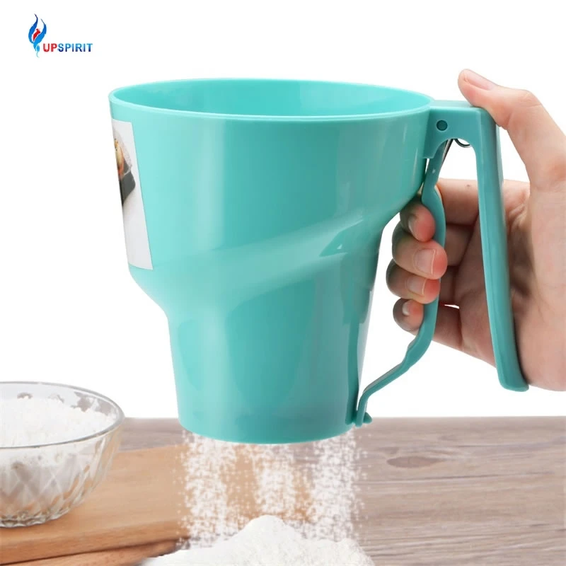 

Upspirit Funnel Shape Flour Sifter Fine Mesh Powder Flour Sieve Icing Sugar Manual Sieve Cup Home Kitchen Baking Pastry Tools
