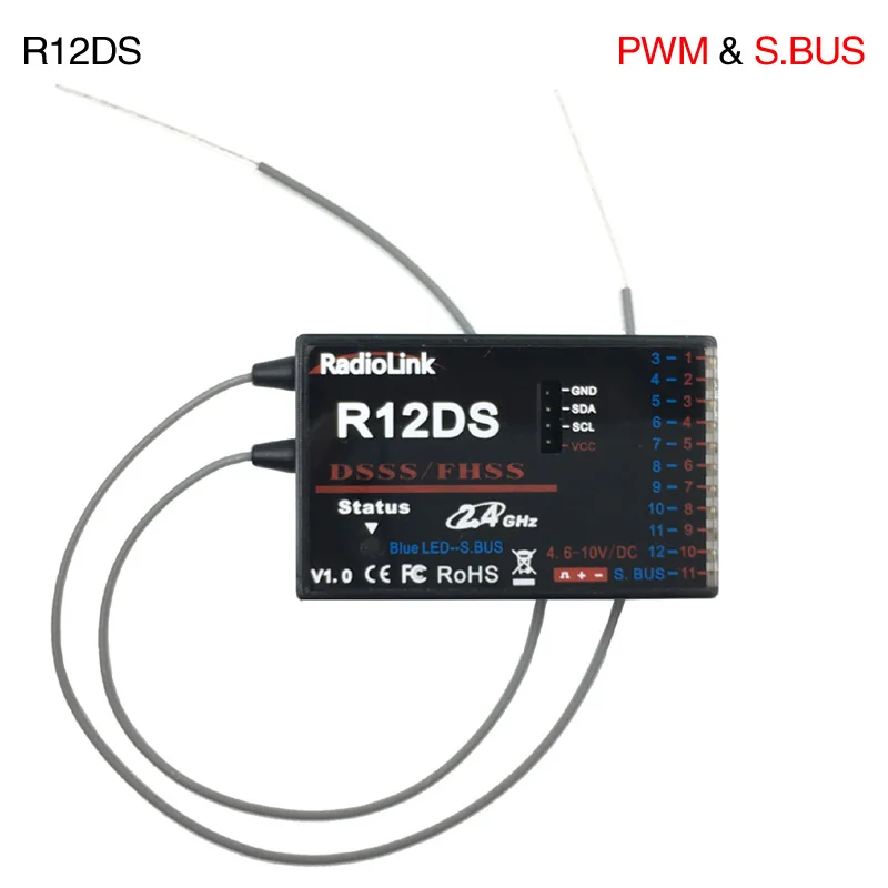 RadioLink AT10 II 2,4 Ghz 12CH дистанционный передатчик с R12DS приемником PRM-01 модуль возврата напряжения батарея RC сделано Квадрокоптер