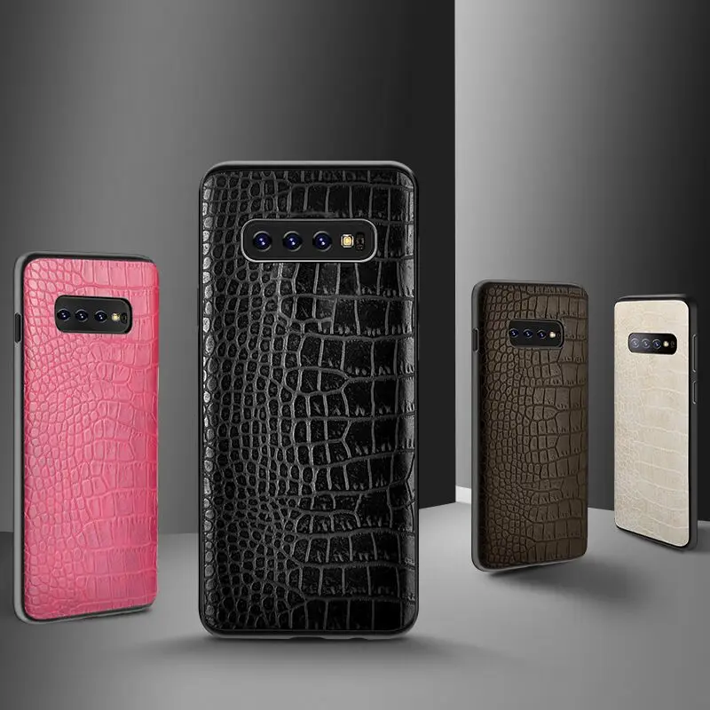 

Crocodile Skin Hard Cover For Samsung Galaxy S10 Plus Case PU Leather Shell For Samsung S10e S10 Lite Mobile Phone Cases EEMIA