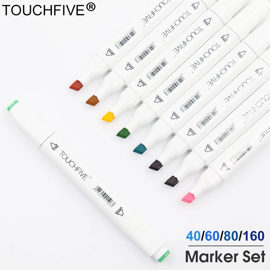 TOUCHFIVE, 30 цветов, одиночные маркеры, кисть, ручка для эскиза, маркеры на спиртовой основе, двойная головка, манга, ручки для рисования, товары для рукоделия